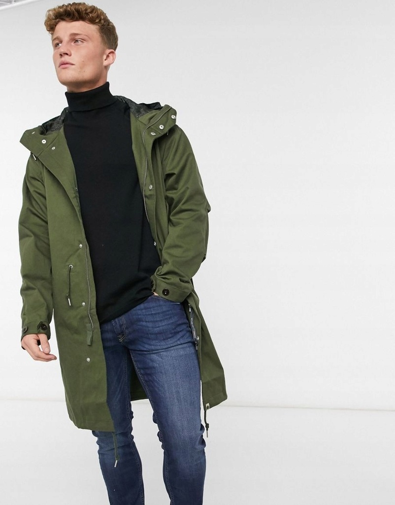 PRETTY GREEN KURTKA PARKA MĘSKA KHAKI BASIC S 1RSD