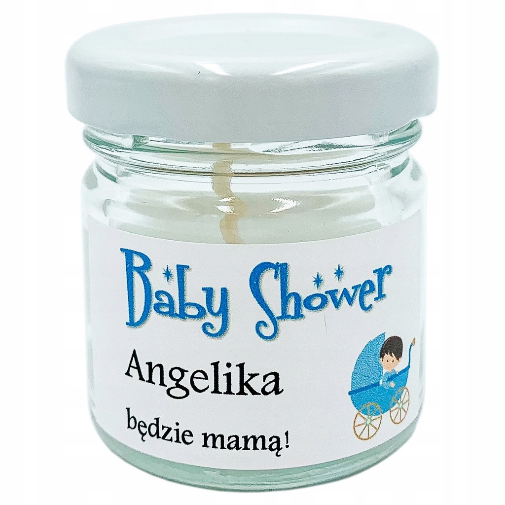 ŚWIECZKA w SŁOIKU PODZIĘKOWANIE dla DZIEWCZYN na BABY SHOWER UPOMINEK SŁOIK