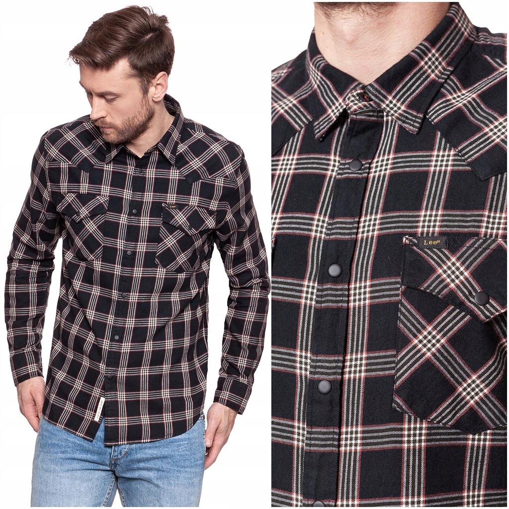 LEE WESTERN SHIRT KOSZULA MĘSKA MATERIAŁ SLIM XXL