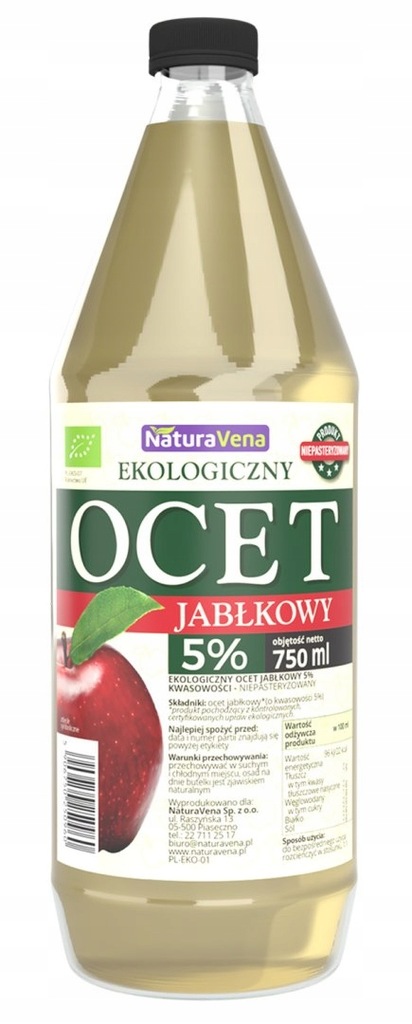 OCET JABŁKOWY 5 % BIO 750 ml - NATURAVENA