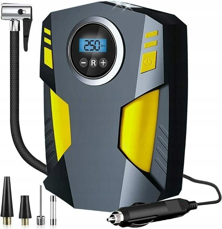 KOMPRESOR SAMOCHODOWY Pompka Sprężarka 12V LED LCD