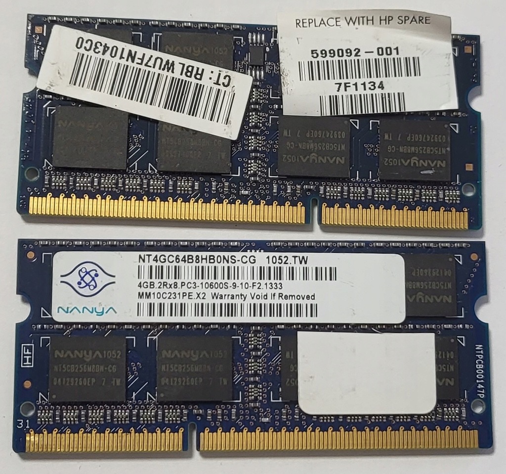 Pamięć RAM Nanya 8GB (2x4GB) 1333 MHz - Laptop - NT4GC64B8HB0NS-CG