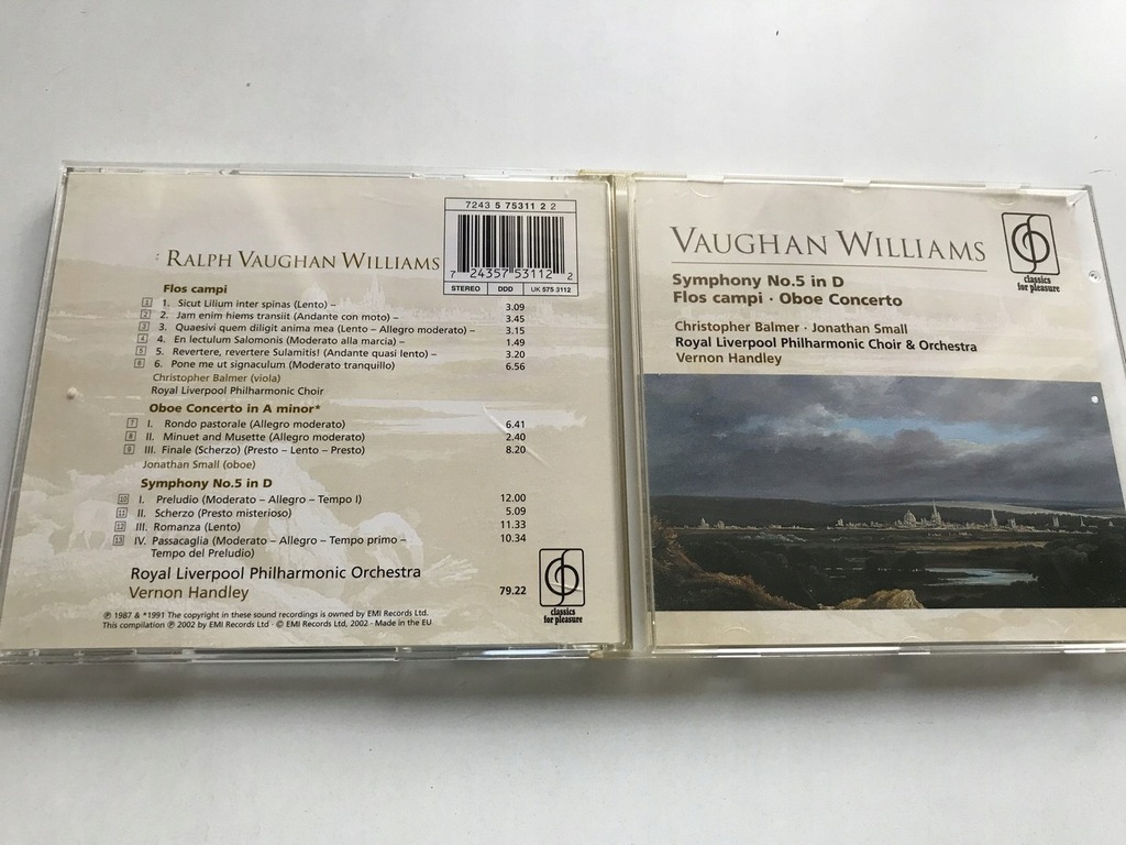 CD Vaughan Williams Symphony No 5 Flos Campi Oboe Handley STAN 5/6