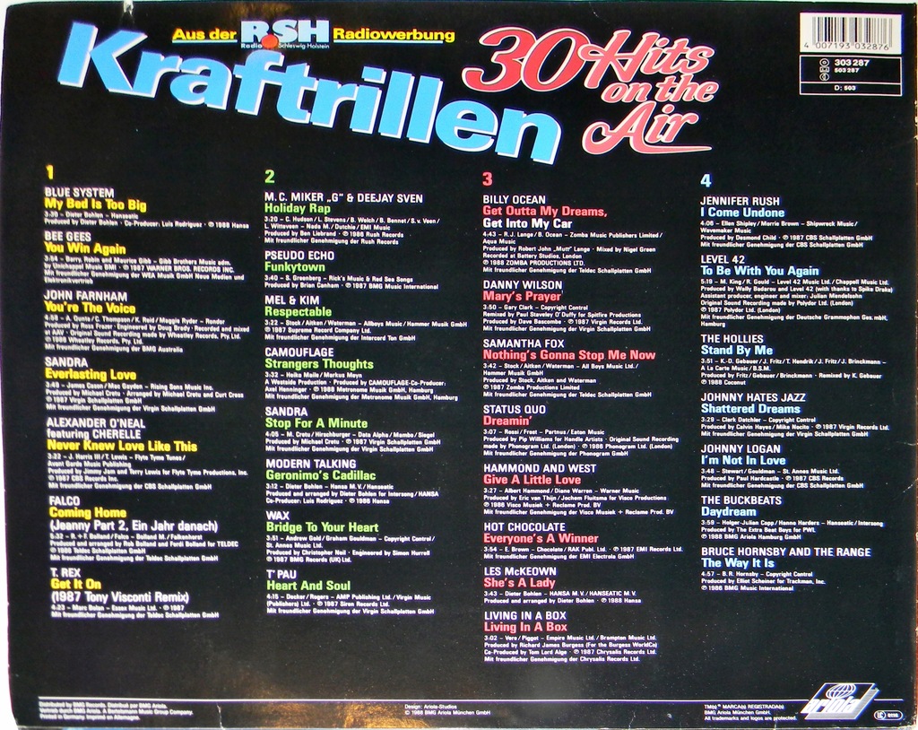 Купить Kraftrillen - 30 Hits 1988 2x12 Blue System Sandra: отзывы, фото, характеристики в интерне-магазине Aredi.ru