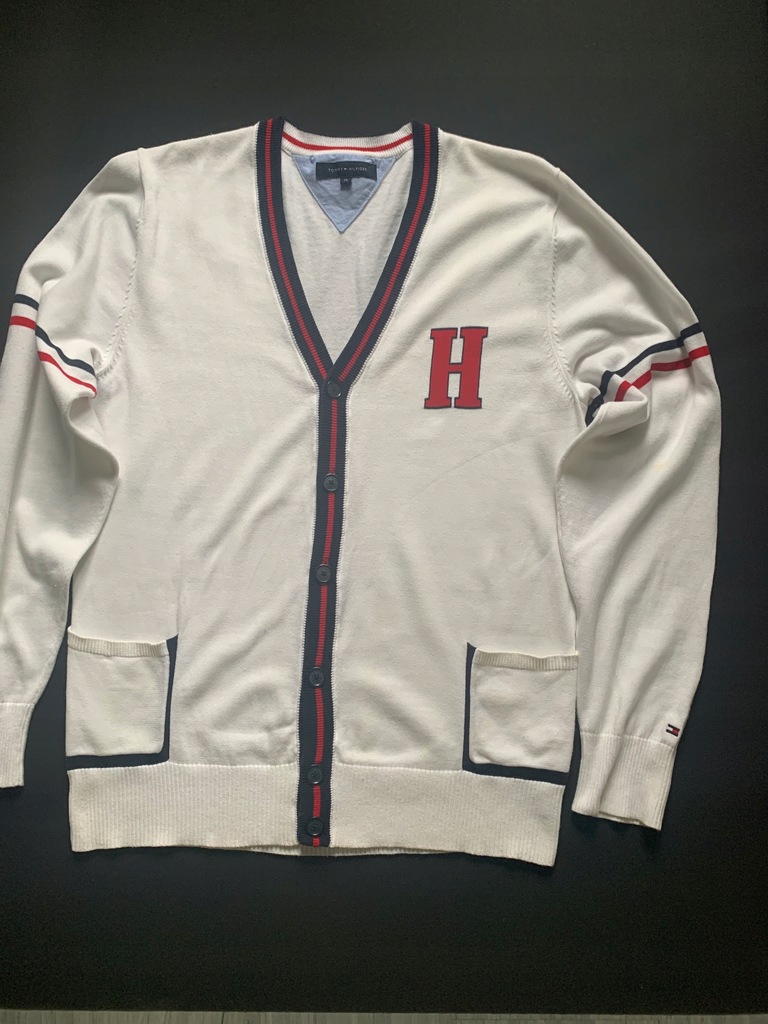 TOMMY HILFIGER ORYGINALNY SWETER KARDIGAN LOGO XL