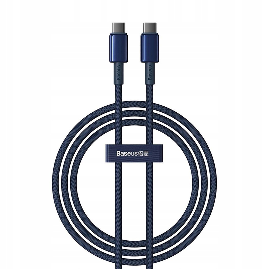 Kabel Baseus Tungsten Gold Usb-C / Usb-C 100W 1M - Granatowy