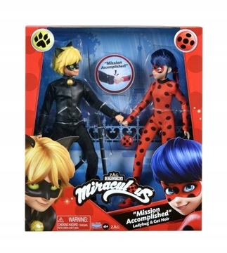 Lalka Miraculous: Biedronka i Czarny Kot Bandai Ladybug & Cat Noir 26 cm