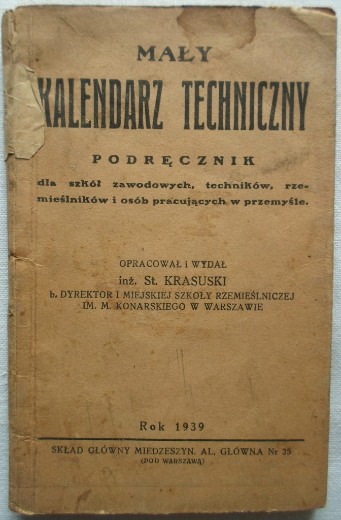 St Krasuski Kalendarz techniczny Podręcznik 1939