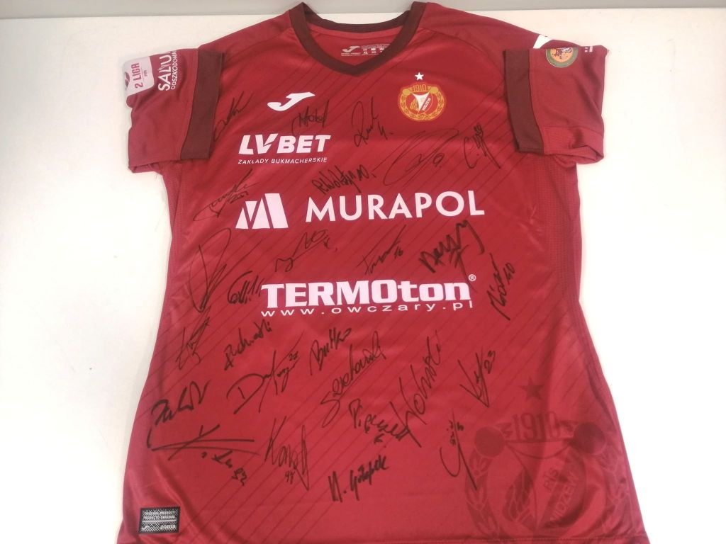 Widzew Łódź - koszulka (Mąka) z autografami