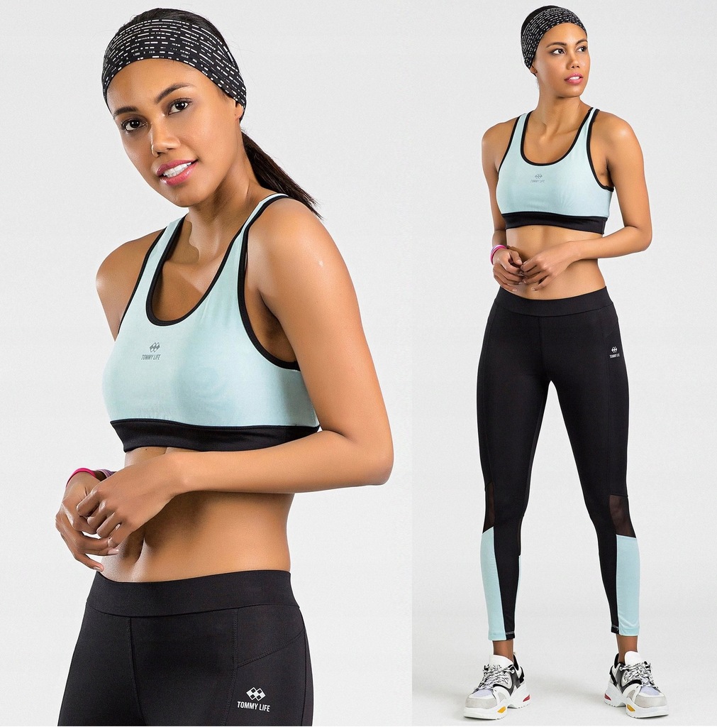 Komplet Sportowy TOMMY LIFE Legginsy Top PIĘKNY S