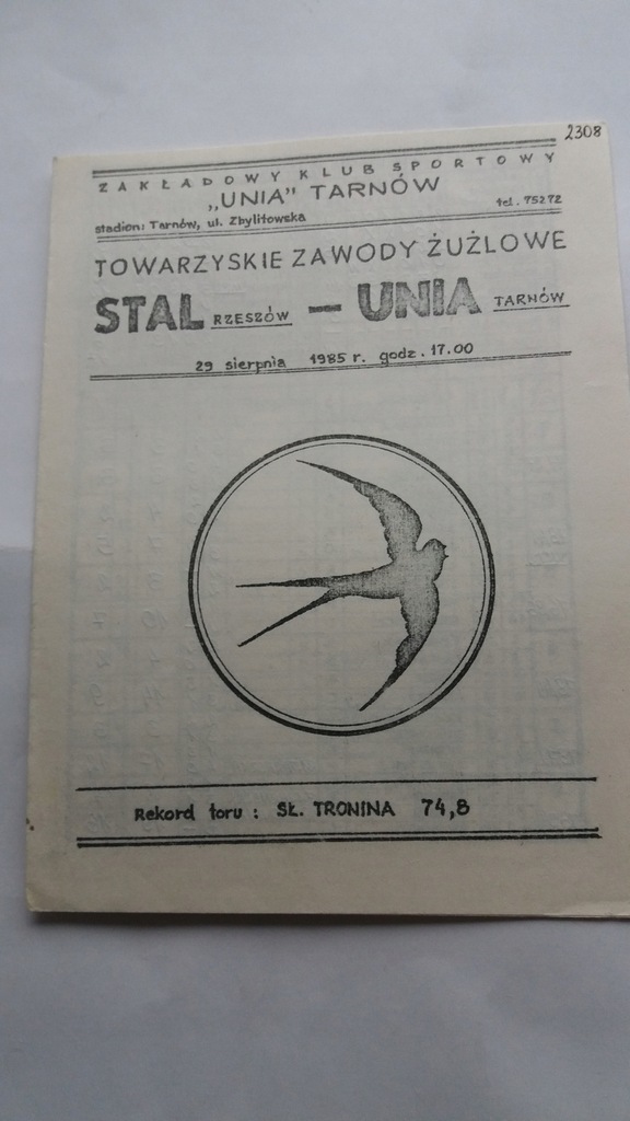 1985 UNIA TARNÓW-STAL RZESZÓW (TOWARZYSKI)