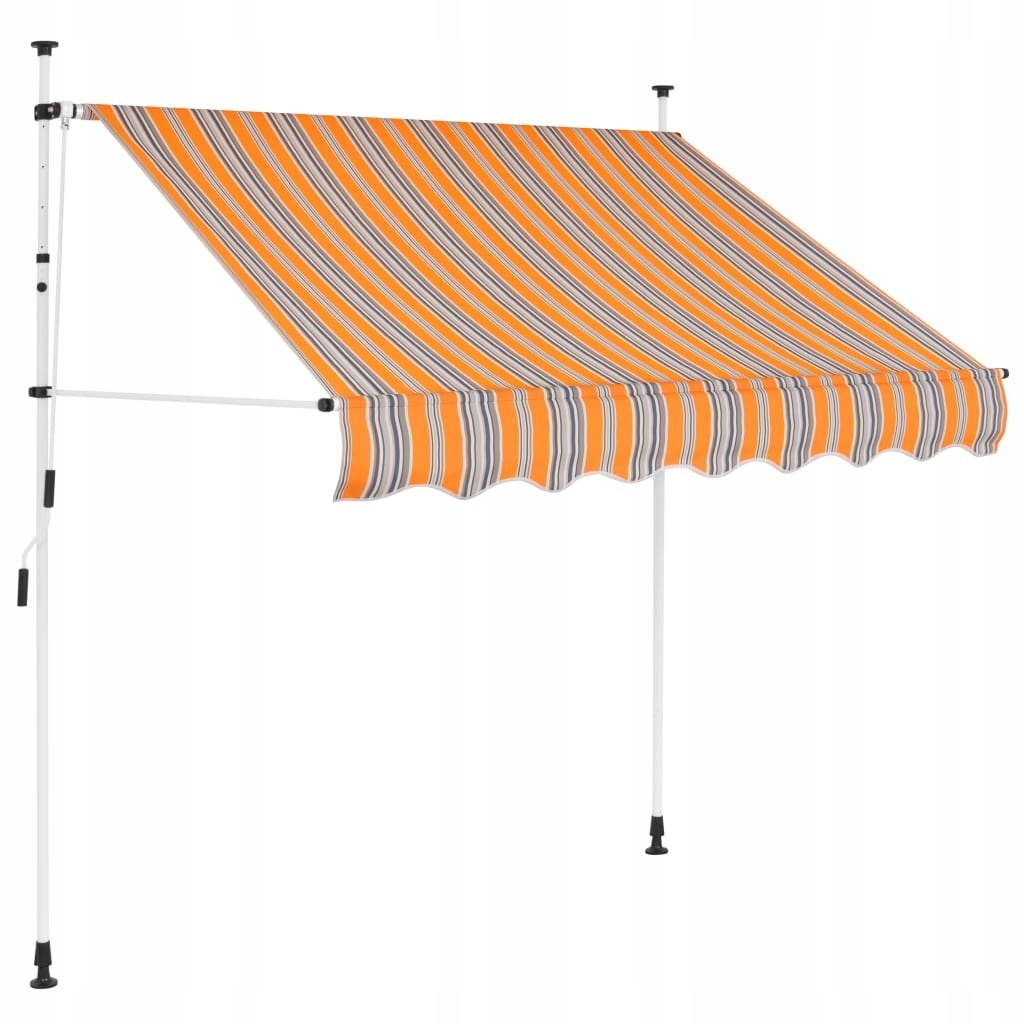 VidaXL Markiza zwijana ręcznie, 200 cm, żółto-nieb