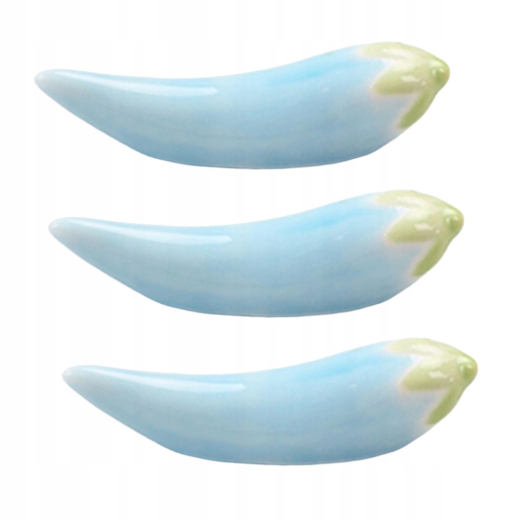 3 Pieces Dinner Spoon Stand Cute Chili Ceramic Chopstick Holder for Blue