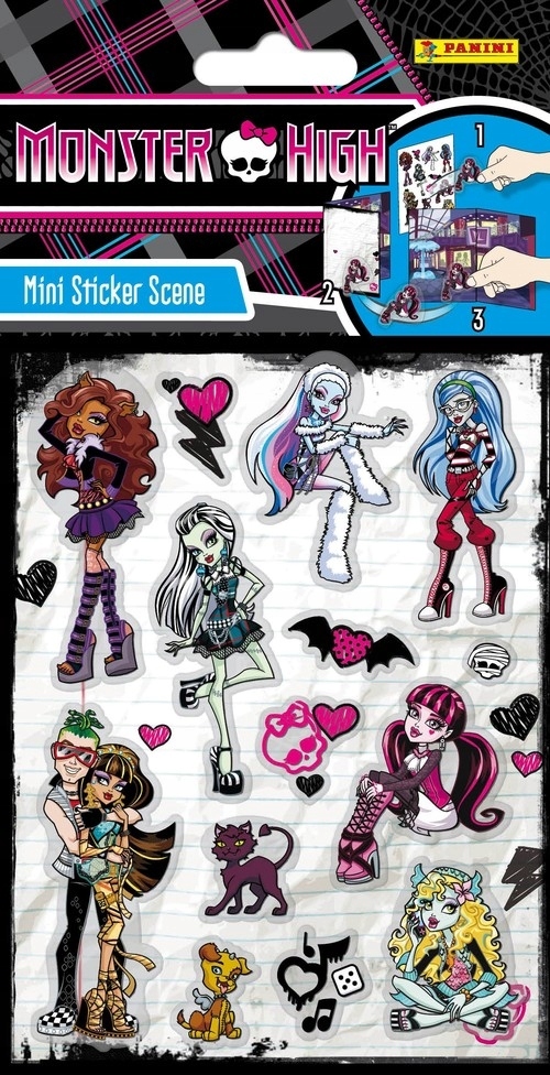 NAKLEJKI MINI STICKER BROKATOWE MONSTER HIGH MH