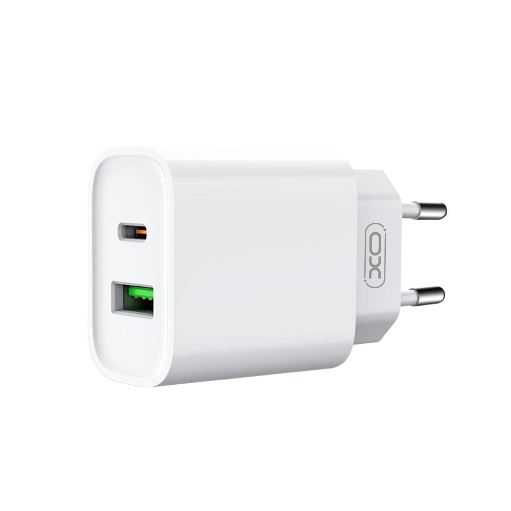 ŁADOWARKA XO 20W PD+QC BIAŁA USB-C + KABEL USB-C/USB-C