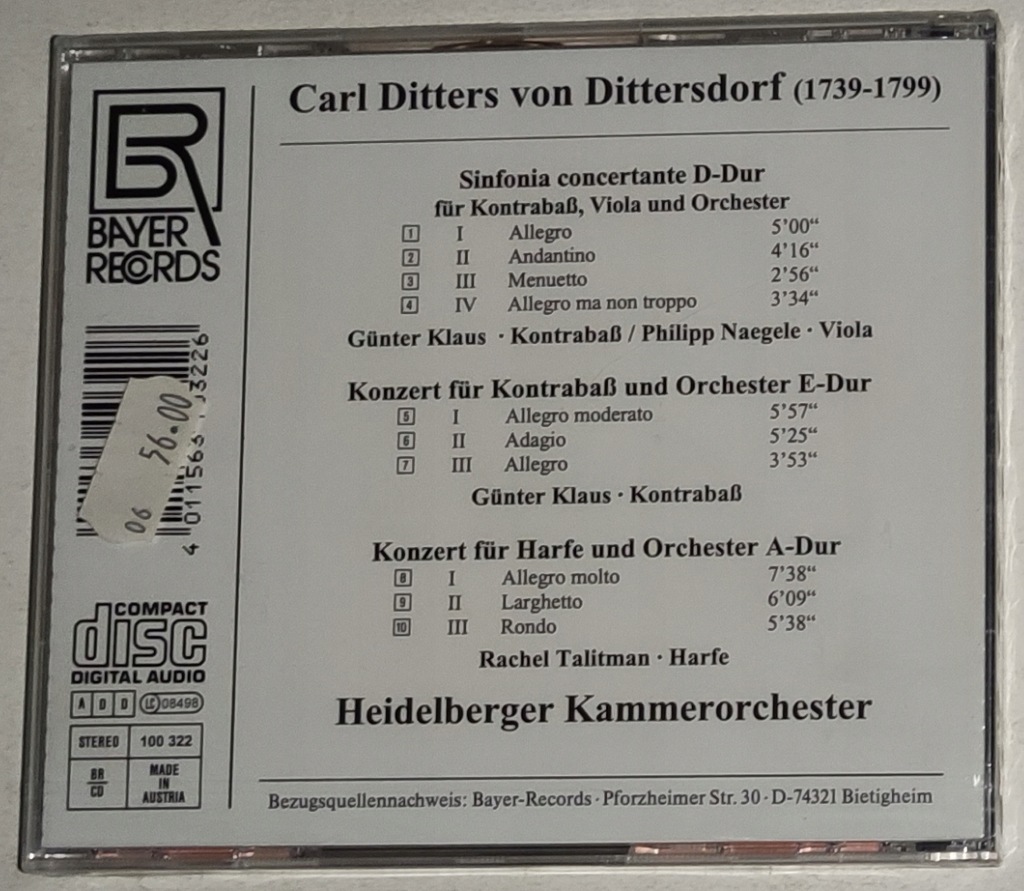 Купить Компакт-диск Карл Диттерс Диттерсдорф Гейдельбергер 2000 НОВЫЙ: отзывы, фото, характеристики в интерне-магазине Aredi.ru
