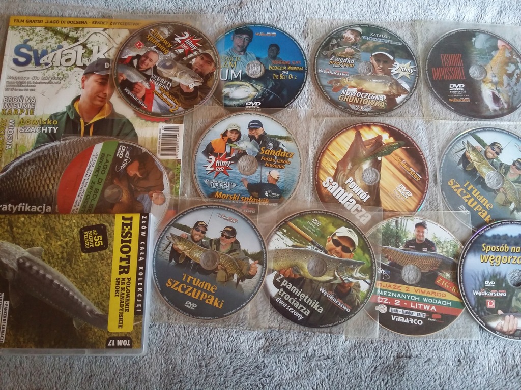 Filmy wędkarskie DVD zestaw,pakiet