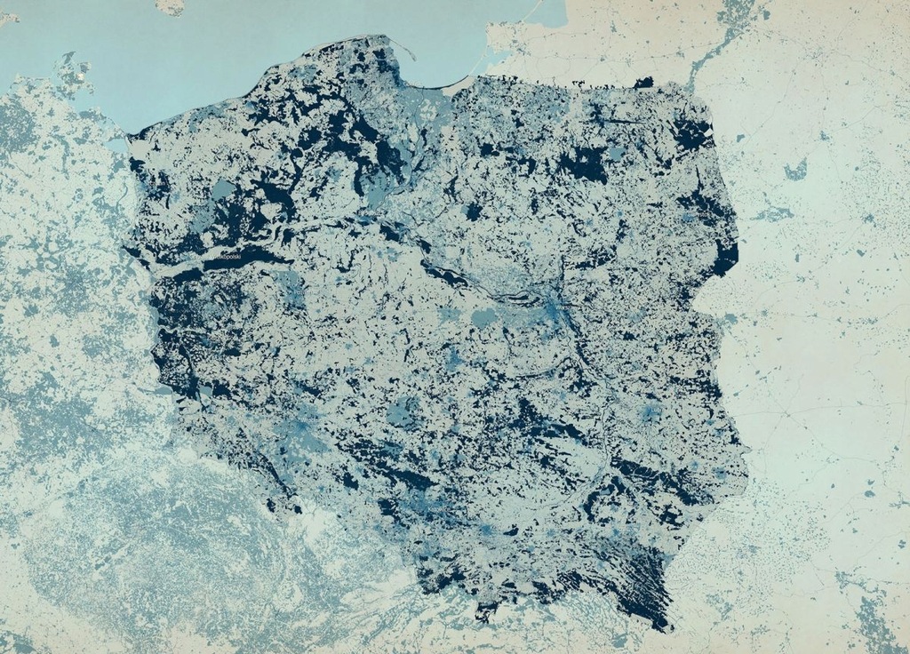 Polska - kolorowa mapa - fototapeta 320x230 cm