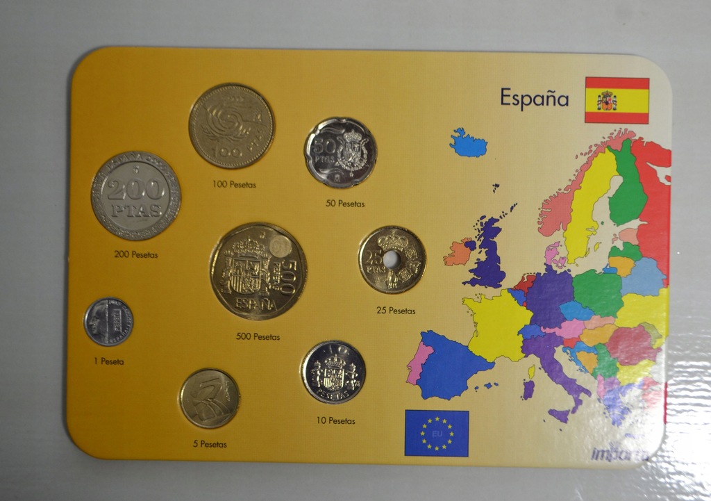 Hiszpania - zestaw typów - 8 monet