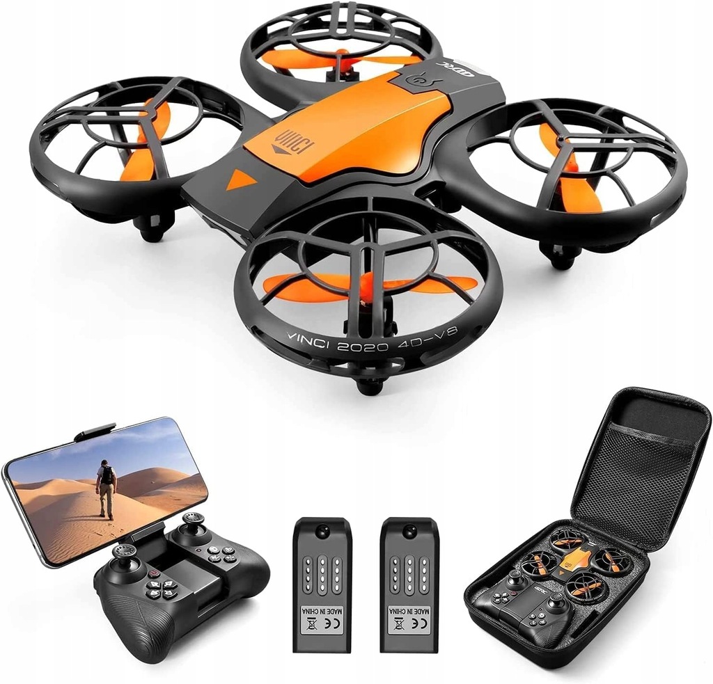 DRON Z KAMERA 4K WIFI HD V8 4DRC 100 m 650 mAh