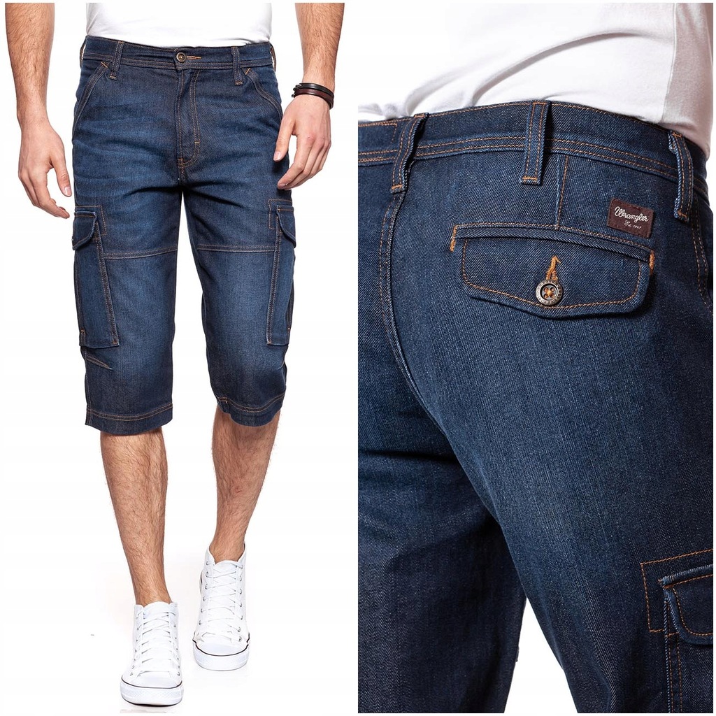 WRANGLER CARGO MĘSKI SPODENKI JEANS BOJÓWKI W29