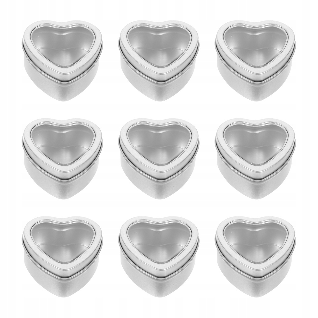 Heart Shaped Tins Empty Candle Jar 10 Pcs