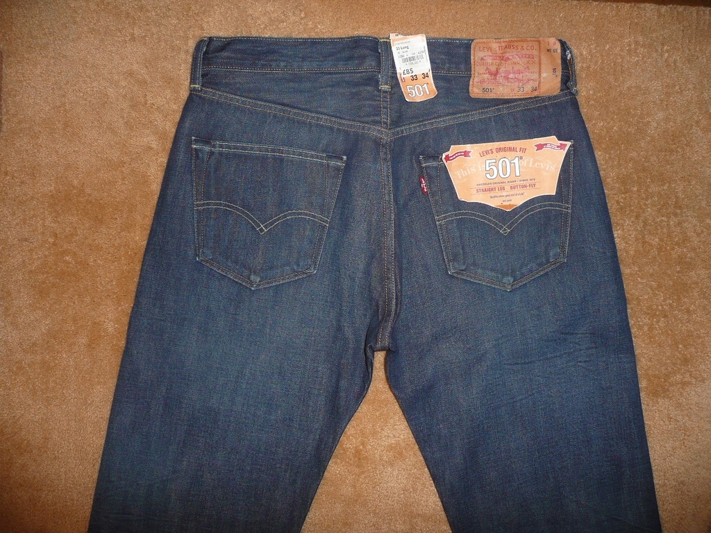 NOWE spodnie dżinsy LEVIS 501 W33/L34=43/114cm