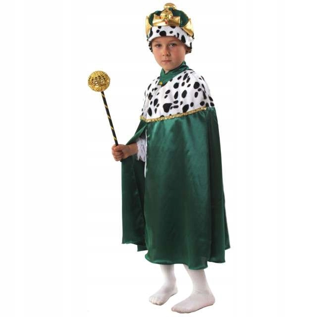 strój KRÓL króla korona JASEŁKA zielony 122/128