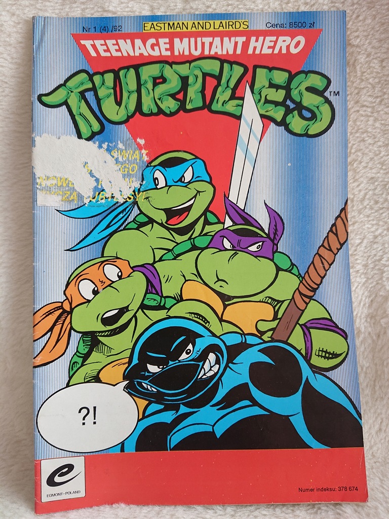 KOMIKS WOJOWNICZE ŻÓŁWIE NINJA NR 1(4)/1992 EGMONT