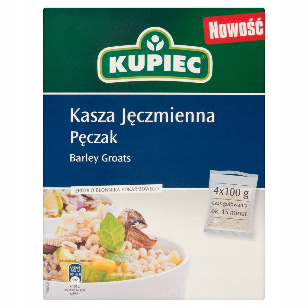 Kupiec Kasza jęczmienna pęczak 400 g (4 torebki)