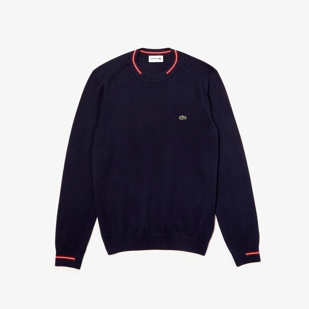 LACOSTE AH8573 SWETER NAVY COTTON 100% UNIKAT XL