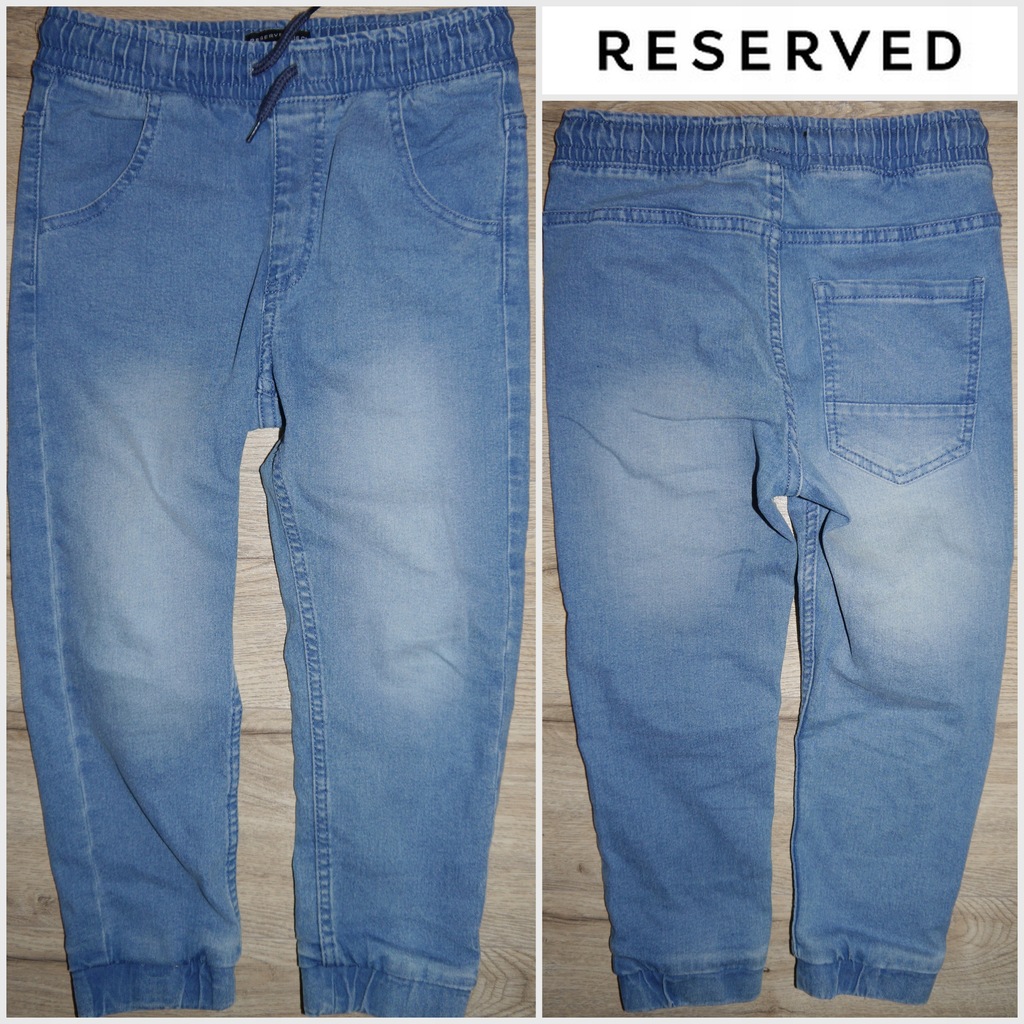 RESERVED SPODNIE jeansowe joggersy r. 116 j. NOWE