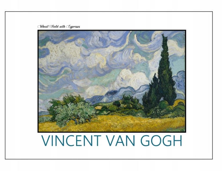 A3 Plakat Wheat Field Cypresses Vincent van Gogh