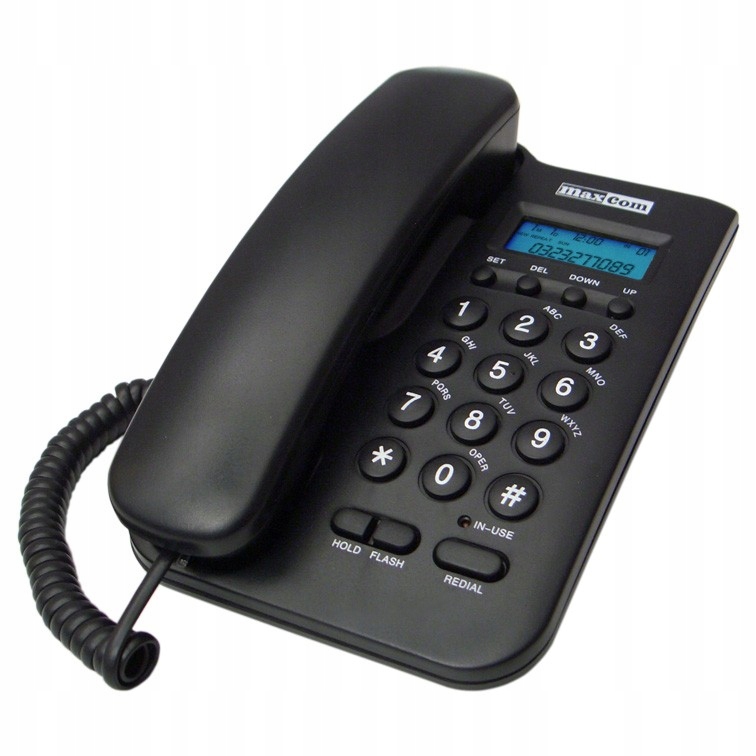 MAXCOM KXT100 CZARNY TELEFN PRZEWODOWY
