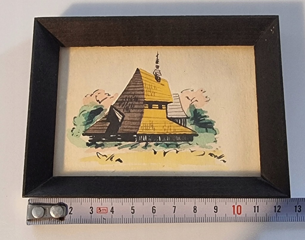 Obrazek Kościółek z XV w. akwarela Cepelia 1979 r