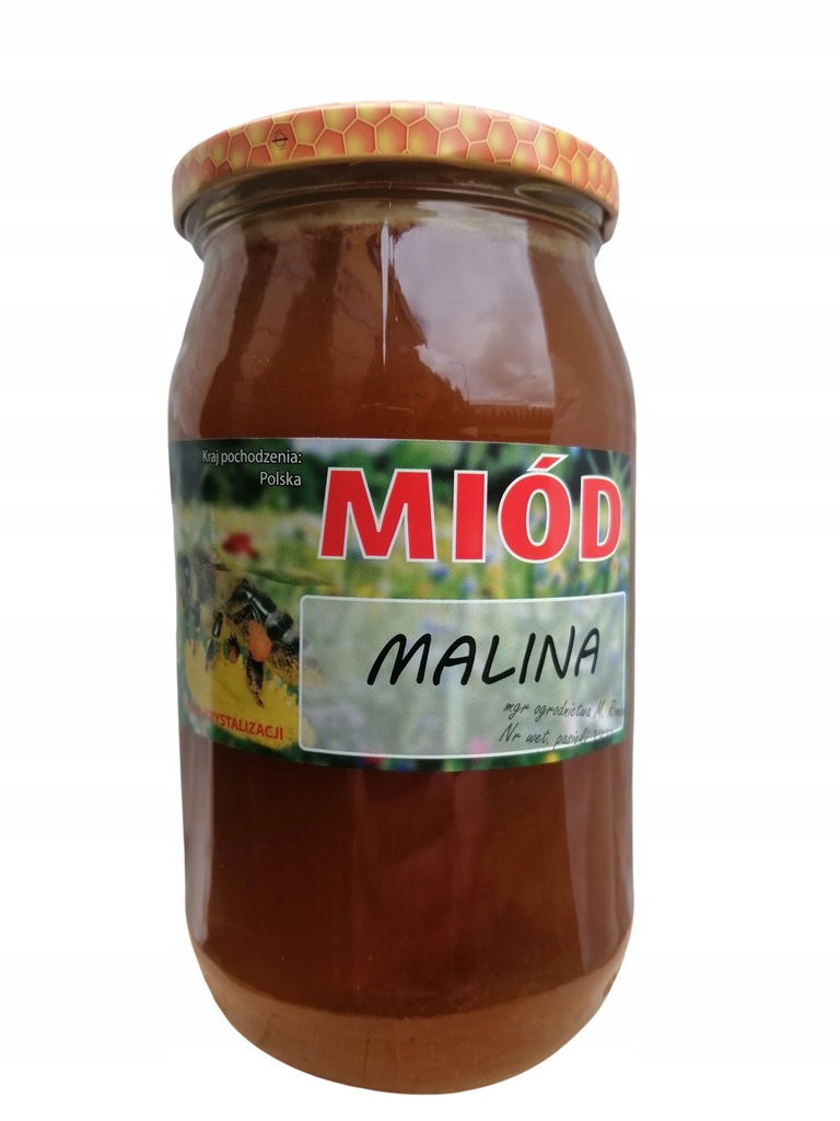 MIÓD NATURALNY MALINOWY 1,1 KG POLSKI Aromatyczny