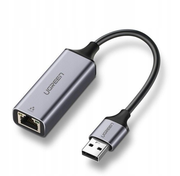 Adapter zewnętrzny Gigabit Ethernet USB 3.0 UGREEN (szary)