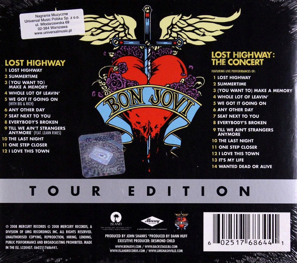 BON JOVI LOST HIGHWAY TOUR EDITION [2CD] 7452940376 oficjalne