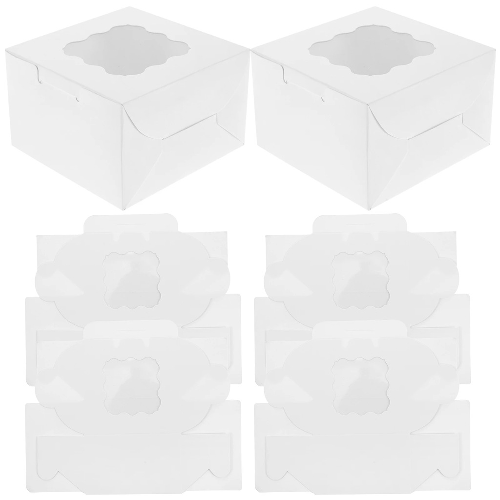 YEKTFS 12pcs Cookie Boxes With Window, 8.25x6x2.75in White