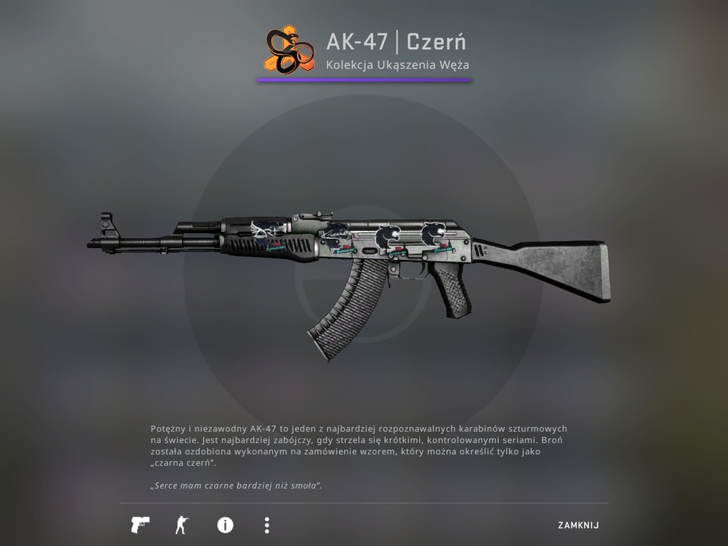 AK-47 CZERŃ (Slate) FT 3/5 - CS: GO SKIN