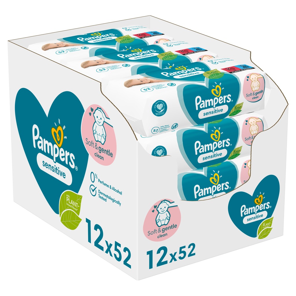 Купить Салфетки Pampers Sensitive 12 х 52 шт.: отзывы, фото, характеристики в интерне-магазине Aredi.ru