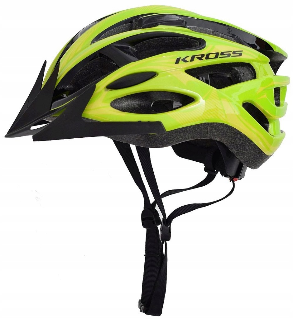 KASK ROWEROWY KROSS LAKI ŻÓŁTY M 56-58cm