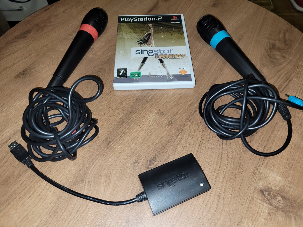 Oryginalne mikrofony Singstar + gra na PS2..