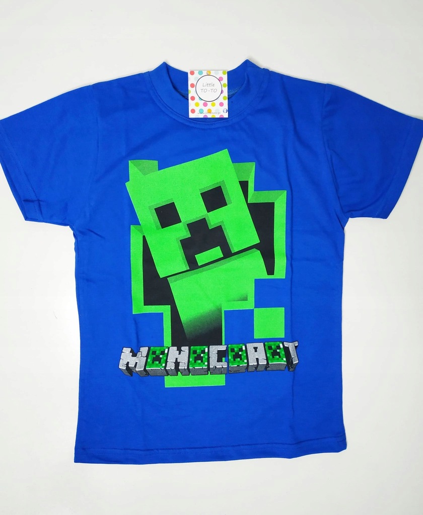 Koszulka Minecraft granatowa creeper zielony 134