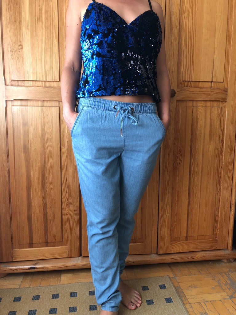 Reserved spodnie jeansy 34 damskie niebieskie