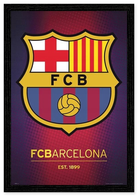 Купить Плакат с логотипом ФК Барселона и гербом 61х91,5 см: отзывы, фото, характеристики в интерне-магазине Aredi.ru