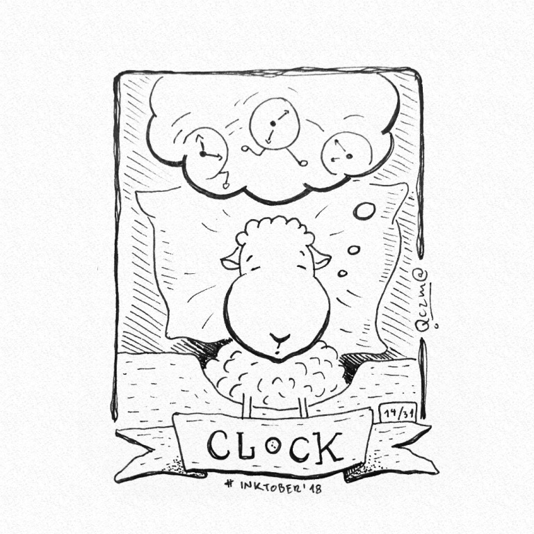 Clock - Zegar - Inktober 2018/14 - 10x15cm
