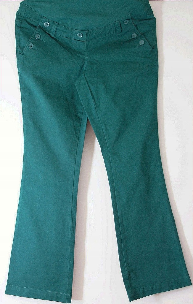 Spodnie ciążowe zielone stretch Bawełna R 46/48