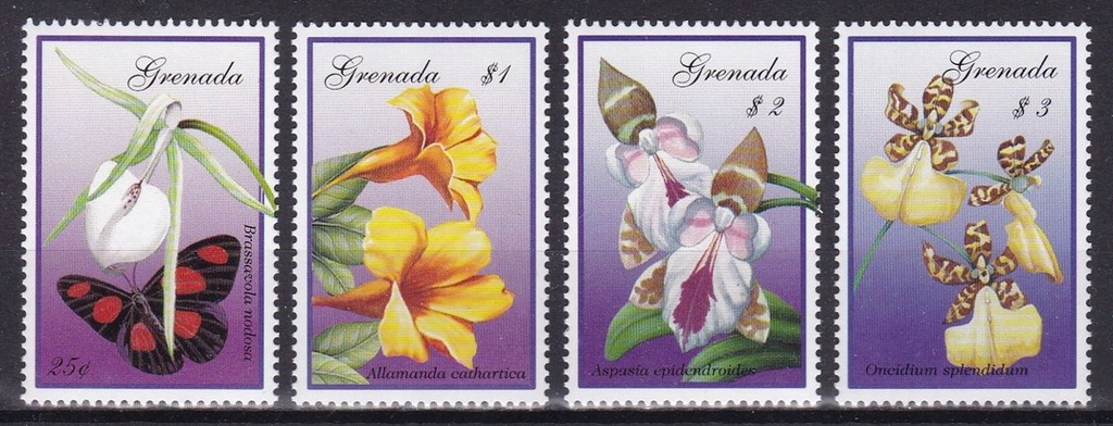 GRENADA - MOTYLE - FLORA - 2000 r. - MNH(**)