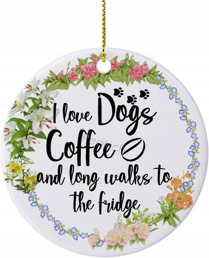 Ozdoba witeczna 2021 z powiedzeniem 'I Love Dogs